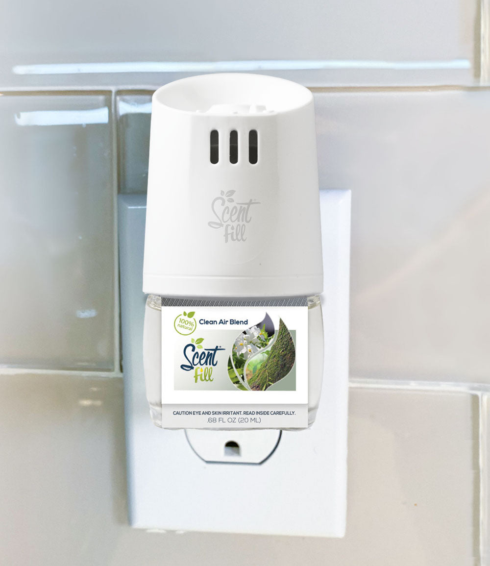 100% Natural Plug-in air freshener Clean Air Blend Plugged into Kitchen outlet in Scnet Fill Diffuser
