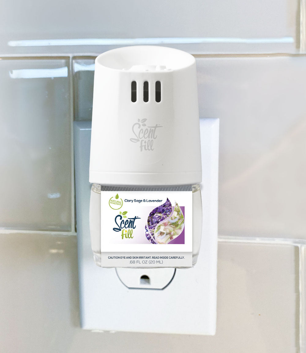 Natural Clary Sage & Lavender plug in refill plugged into warmer