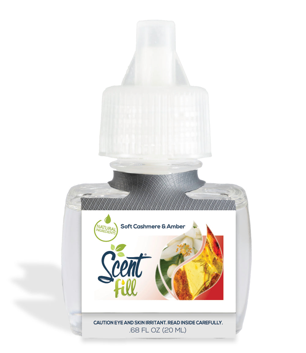 Scent Fill Soft Cashmere & Amber Plug in Air Freshener, Scented Oil Refills, 4 Refills