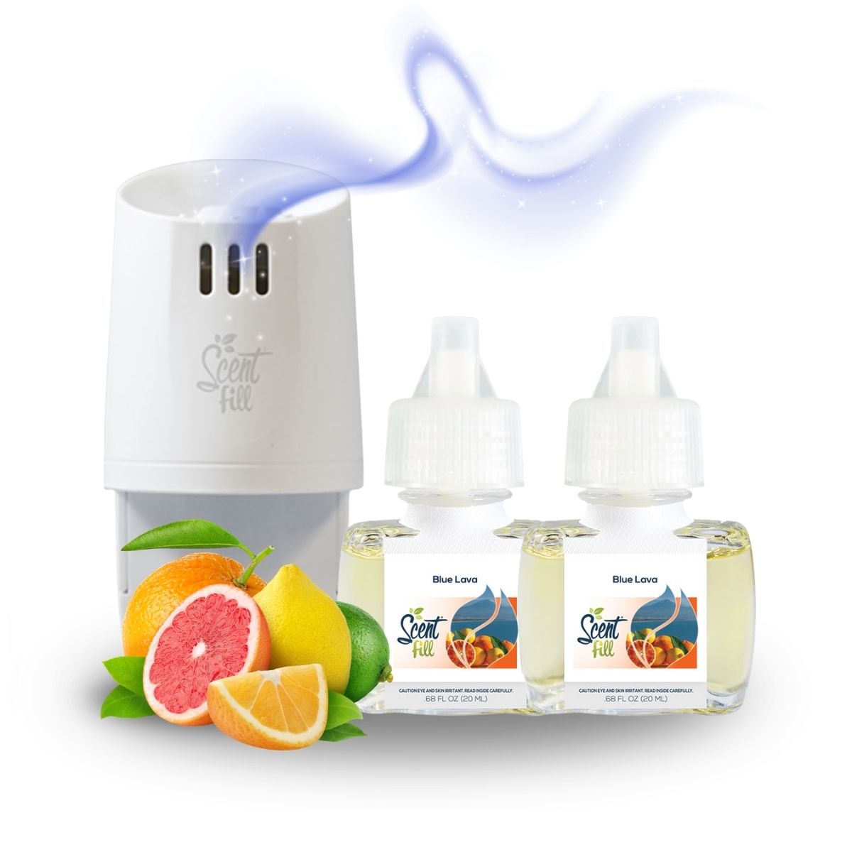 Scent Fill Blue Lava Plug in Air Freshener Starter Kit, Scented Oil Refills, 2 Refills + Diffuser Scent Fill Blue Lava Plug in Air Freshener Starter Kit, Scented Oil Refills, 2 Refills + Diffuser