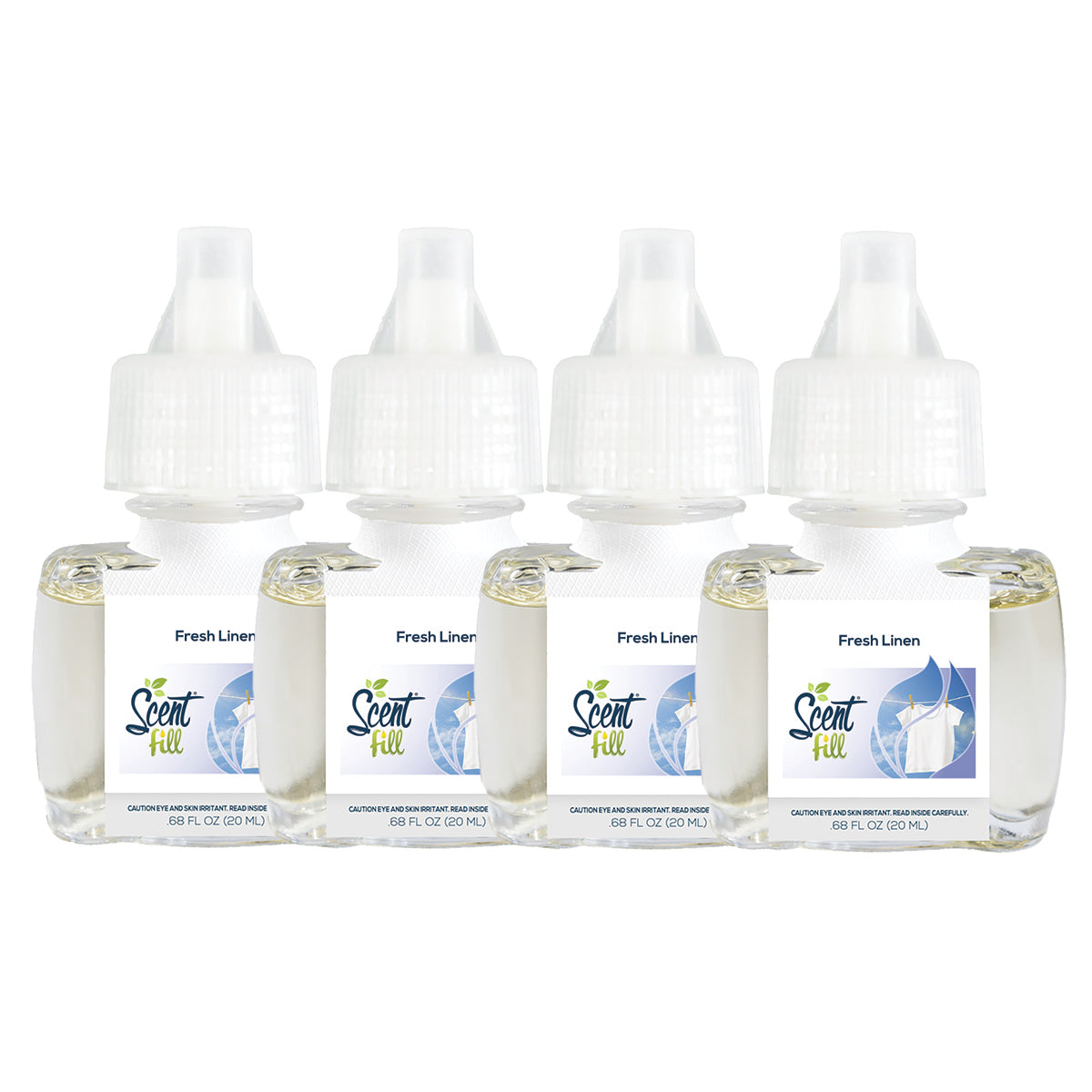Fresh Linen Plug in Air Freshener Refills, 4 Pack