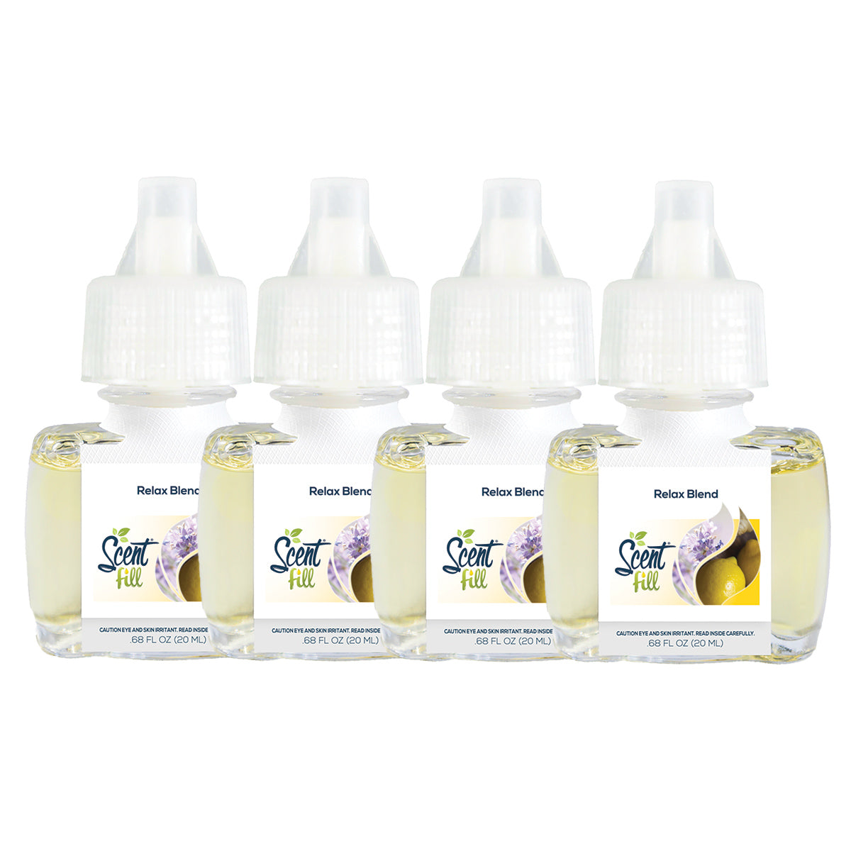 Four Relax Blend arranged in a row on a white background.