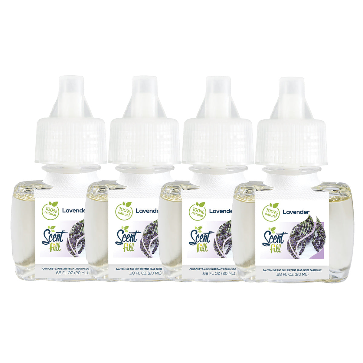 100% Natural Lavender Essential Oil Plug in Air Freshener Refills, 4 Pack