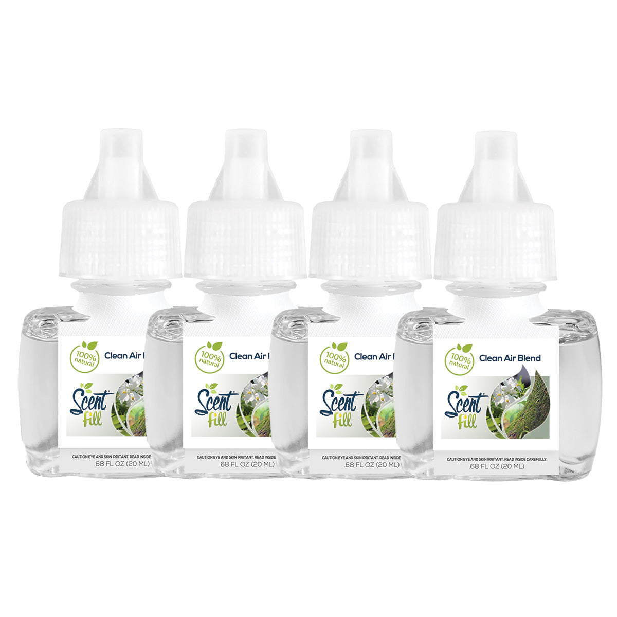 100% Natural Clean Air Blend Plug in Air Freshener Refills, 4 Pack