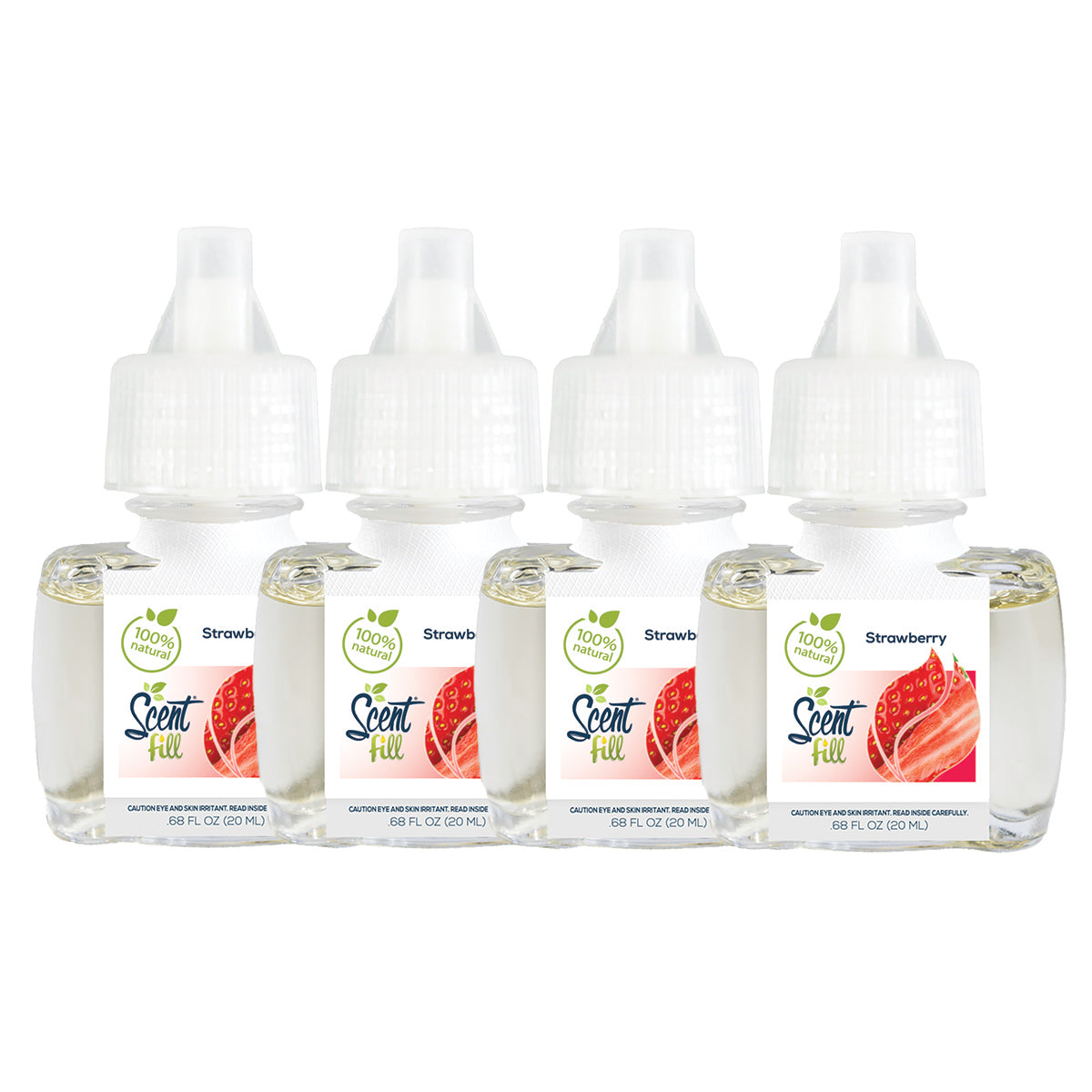 100% Natural Strawberry Plug in Air Freshener Refills, 4 Pack