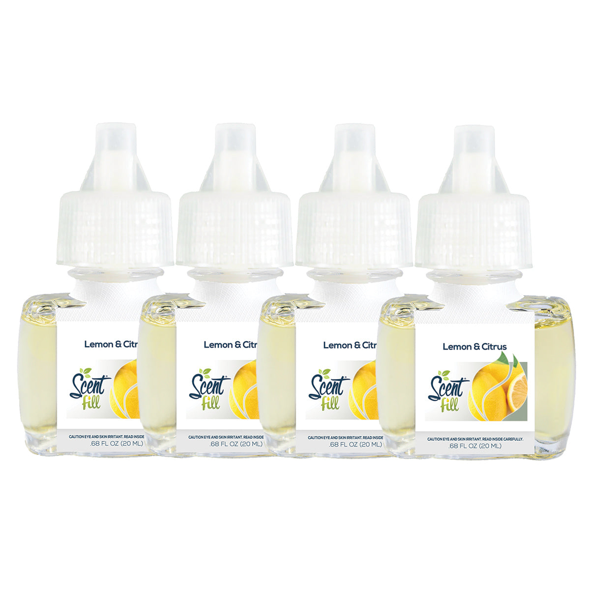 100% Natural Lemon & Citrus Plug in Air Freshener Refills, 4 Pack