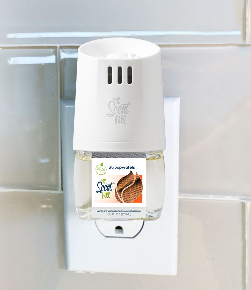 Scent Fill natural Plug in refill Stroopwafel plugged into warmer in outlet