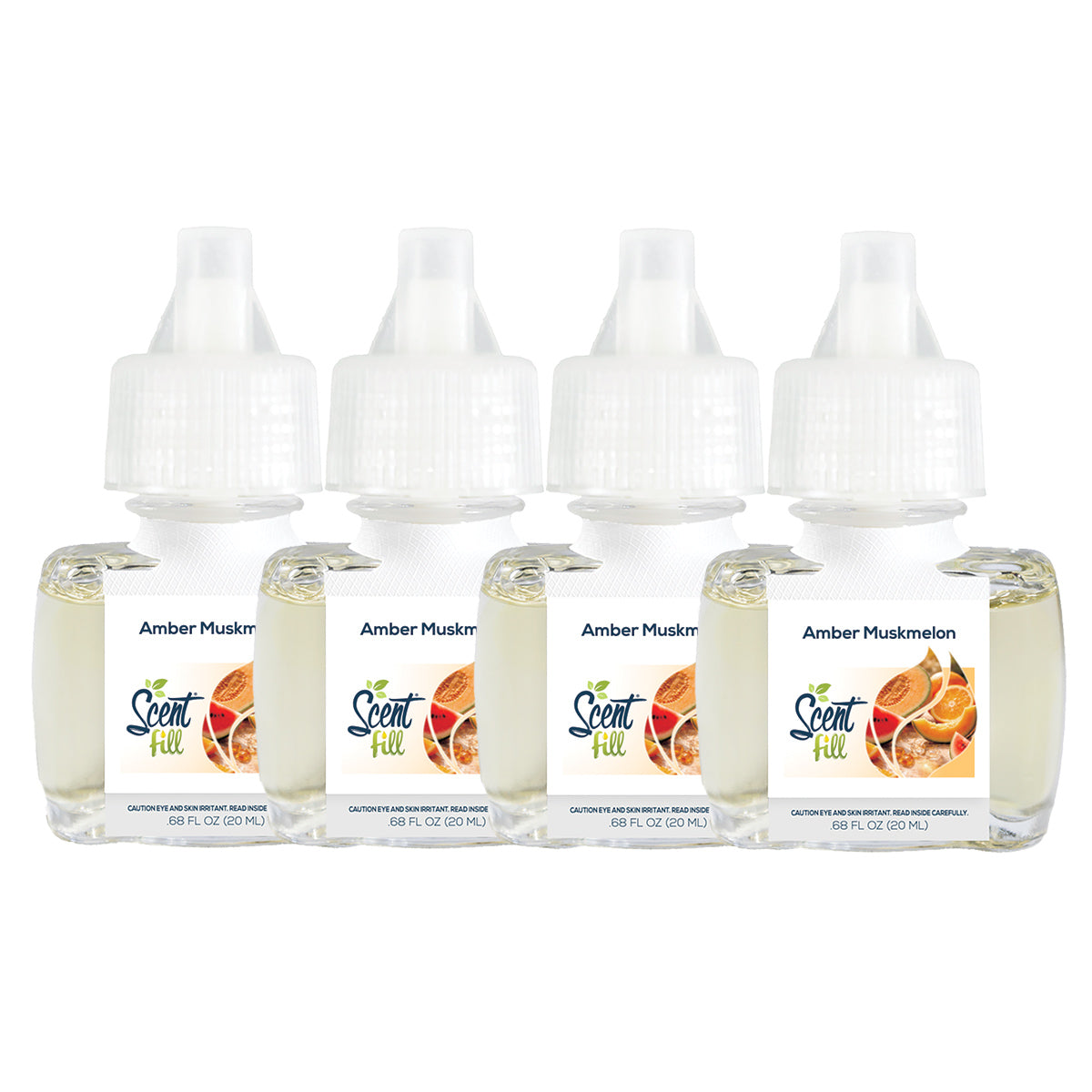 Amber Muskmelon Plug in Air Freshener Refills, 4 Pack