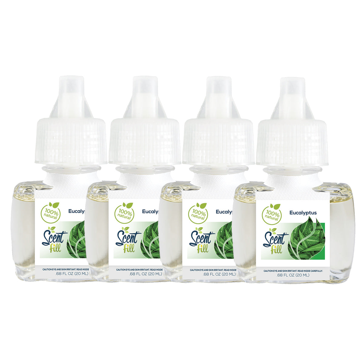 100% Natural Eucalyptus Plug in Air Freshener Refills, 4 Pack