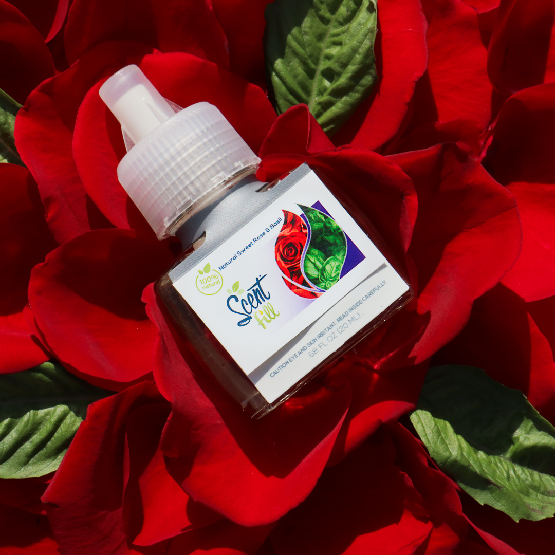 Natural essential oil Sweet Rose & Basil plug in refill air freshener