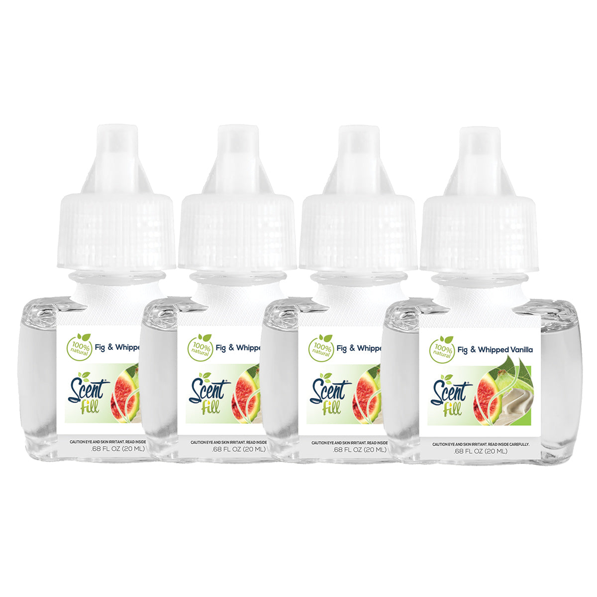 100% Natural Fig & Whipped Vanilla Plug in Air Freshener Refills, 4 Pack