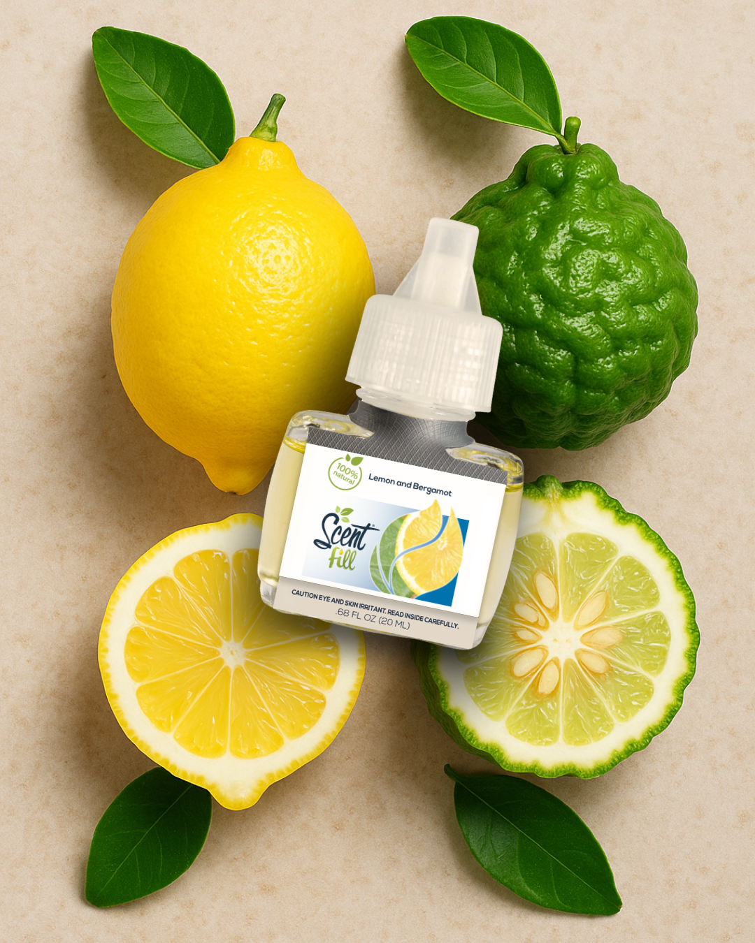 NEW! 100% Natural Lemon & Bergamot Plug in Air Freshener Refill