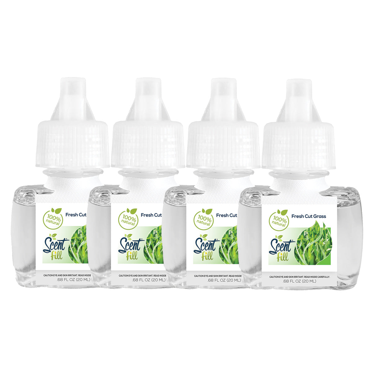 NEW! 100% Natural Fresh Cut Grass Plug in Air Freshener Refills, 4 Pack