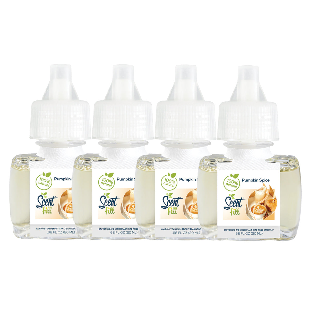 100% Natural Pumpkin Spice Plug in Air Freshener Refills, 4 Pack
