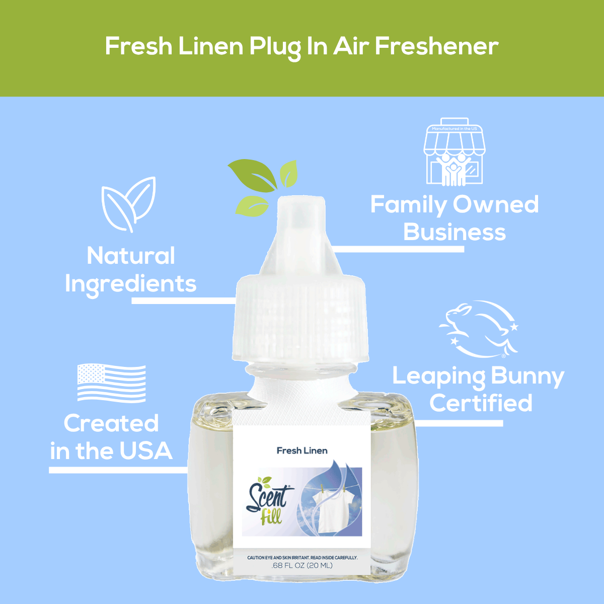 Fresh Linen Plug in Air Freshener Refill
