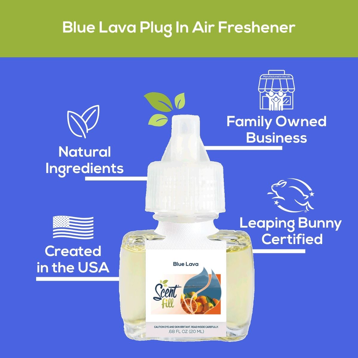 Scent Fill Blue Lava Plug in Air Freshener, 3 Scented Oil Refills Scent Fill Blue Lava Plug in Air Freshener, 3 Scented Oil Refills