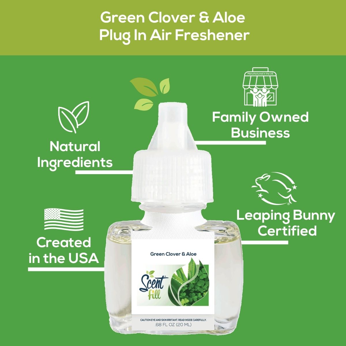 Green Clover & Aloe Plug in Air Freshener Refill