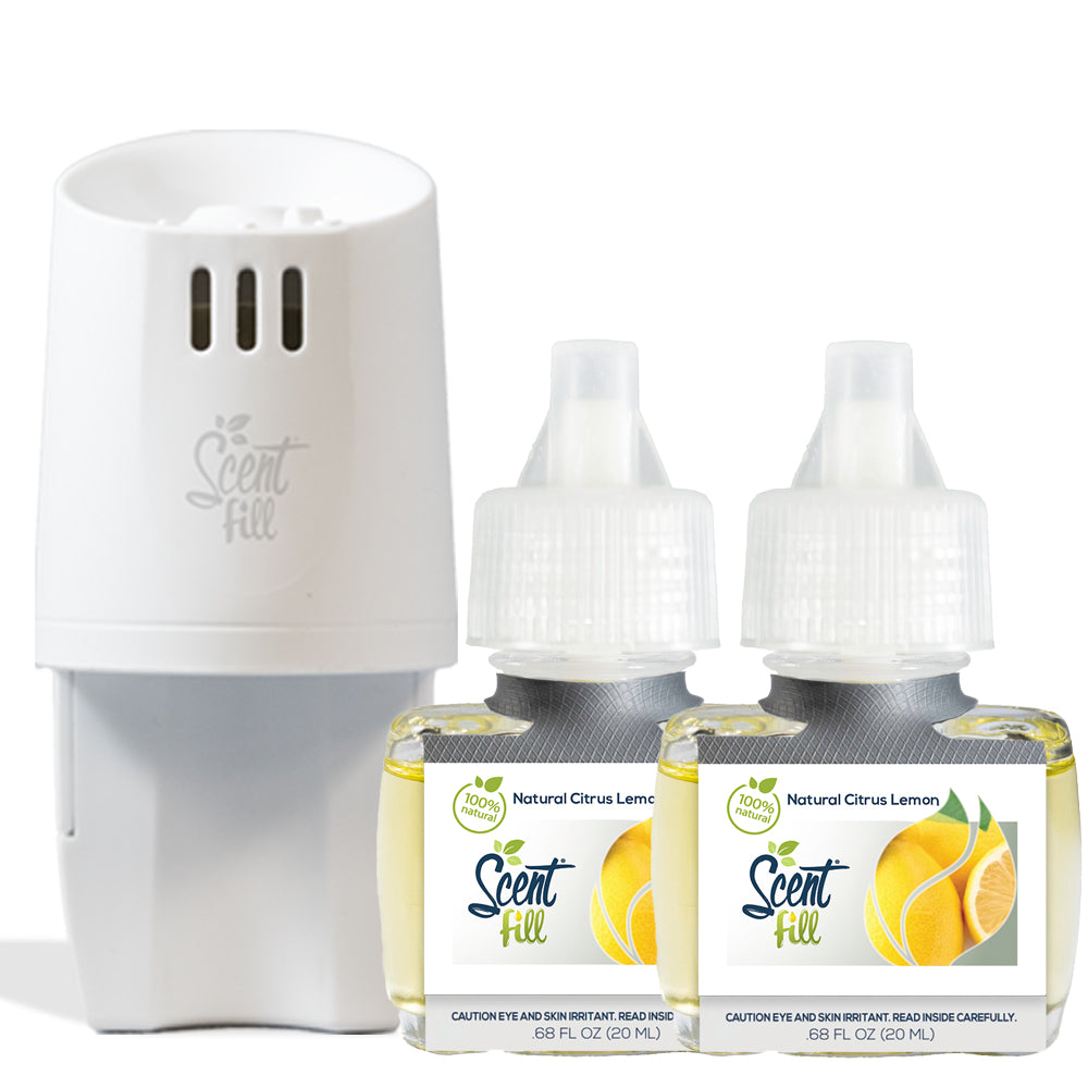 100% natural lemon and citrus plug in refill starter kit