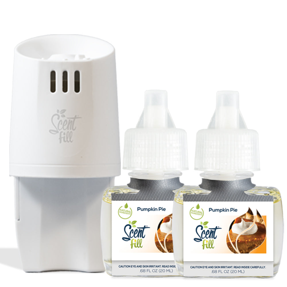 Natural Pumpkin Pie air freshener Starter Kit 2 refills and a warmer