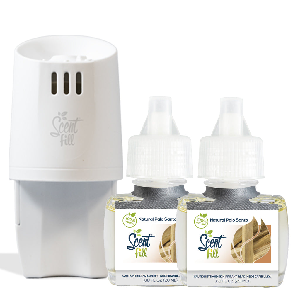 100% Natural Palo Santo Plug in Refill Air Freshener Starter Kit 2 Refills and a Diffuser