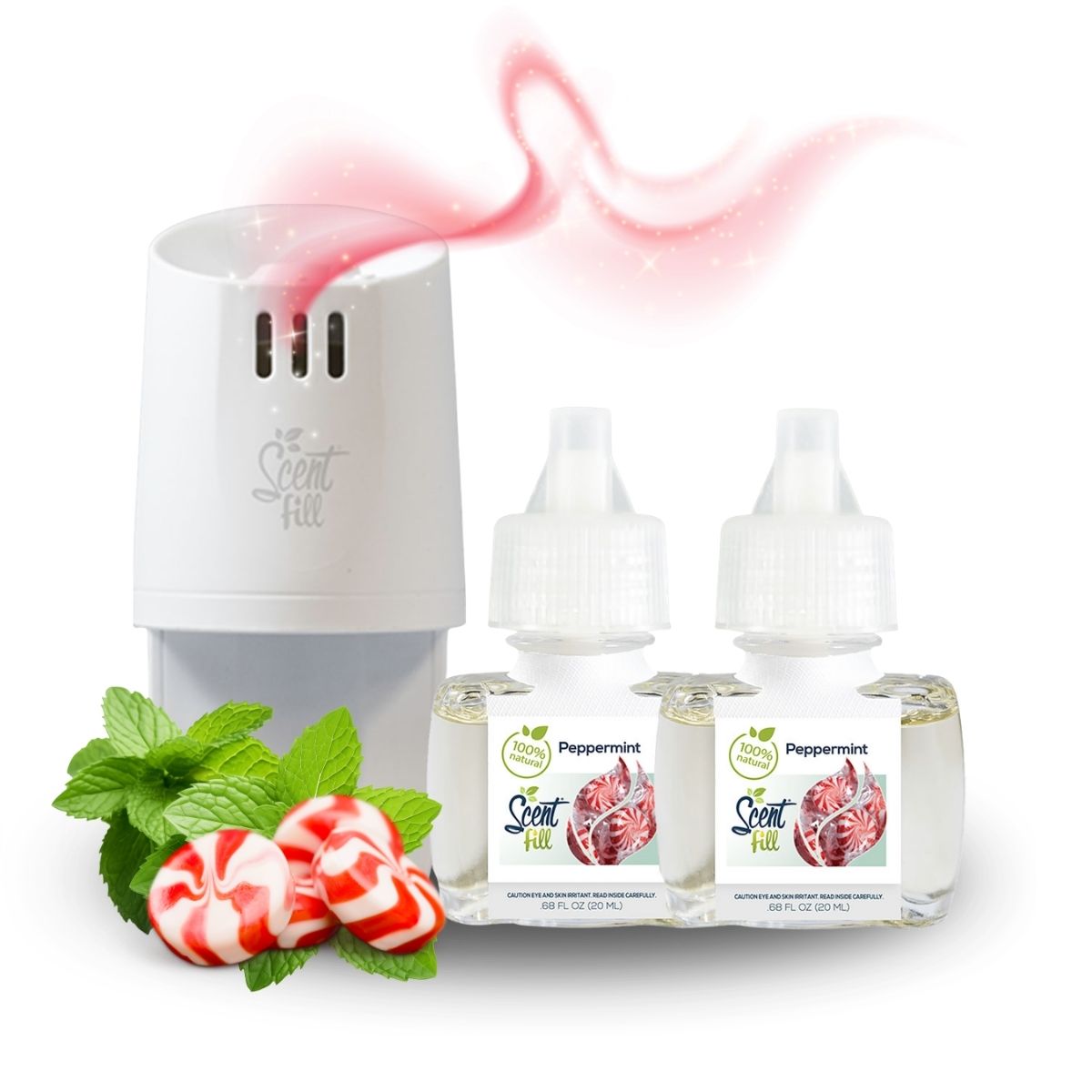 plug-in-scented-oil-warmer-kit-with-2-100-natural-peppermint-refills