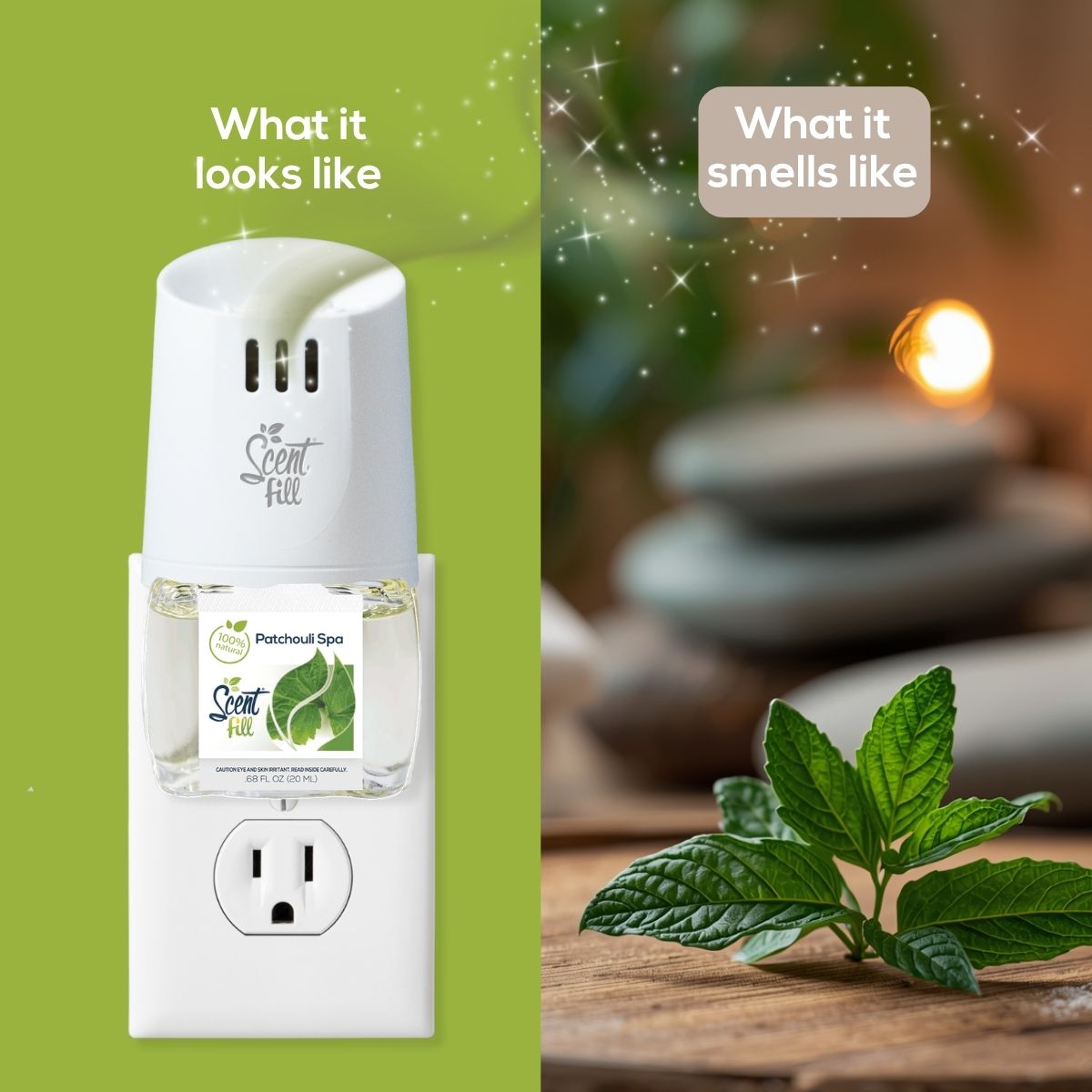 100% Natural Patchouli Spa Plug in Air Freshener Refill