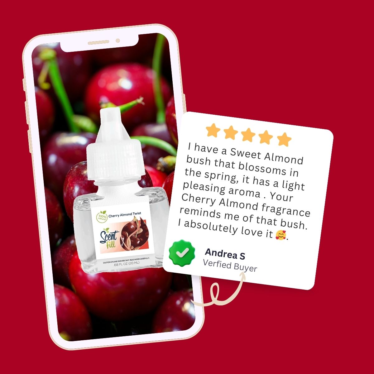 100% Natural Cherry Almond Twist Plug in Air Freshener Refill