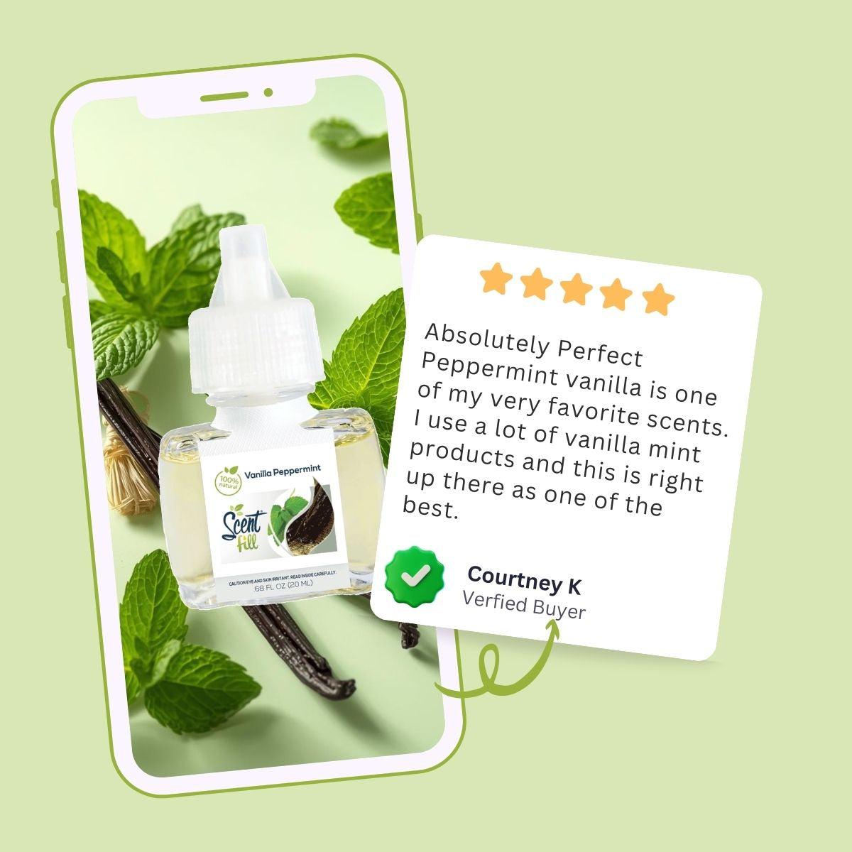 Peppermint & Vanilla Air Freshener Plugin fits Air Wick and more | Scent Fill Peppermint & Vanilla Air Freshener Plugin fits Air Wick and more | Scent Fill