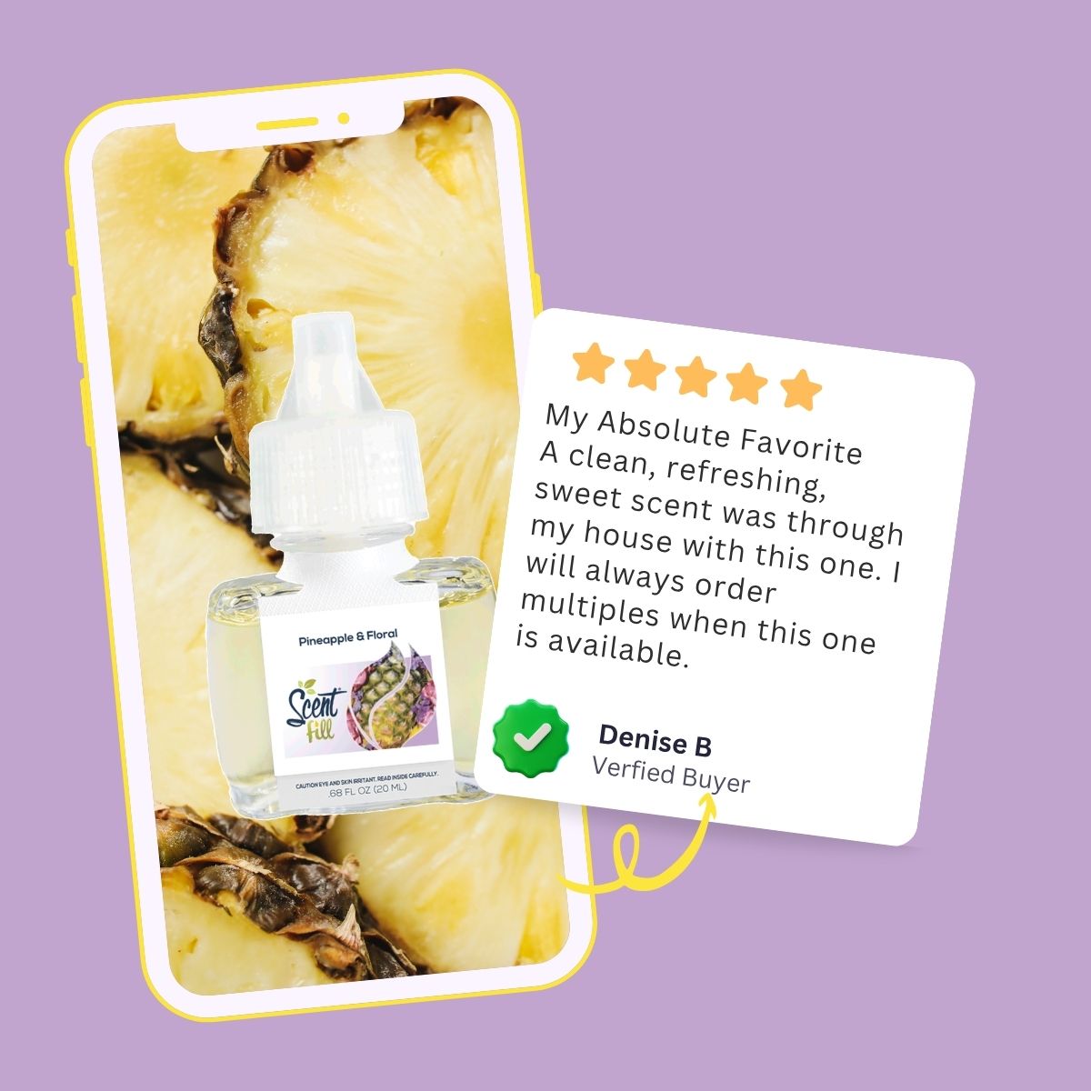 Scent Fill Pineapple & Floral Plug in Air Freshener, 4 Scented Oil Refills Scent Fill Pineapple & Floral Plug in Air Freshener, 4 Scented Oil Refills