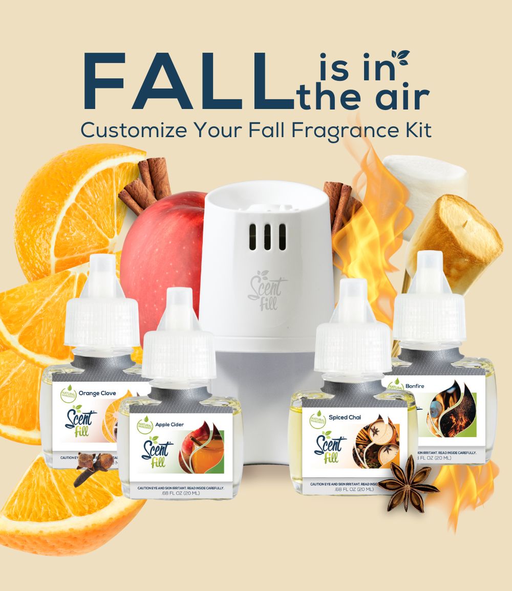 Customizable Fall Collection Air Freshener Kit with 1 Scent Fill® Scented Oil Warmer & 4 Fall Scents