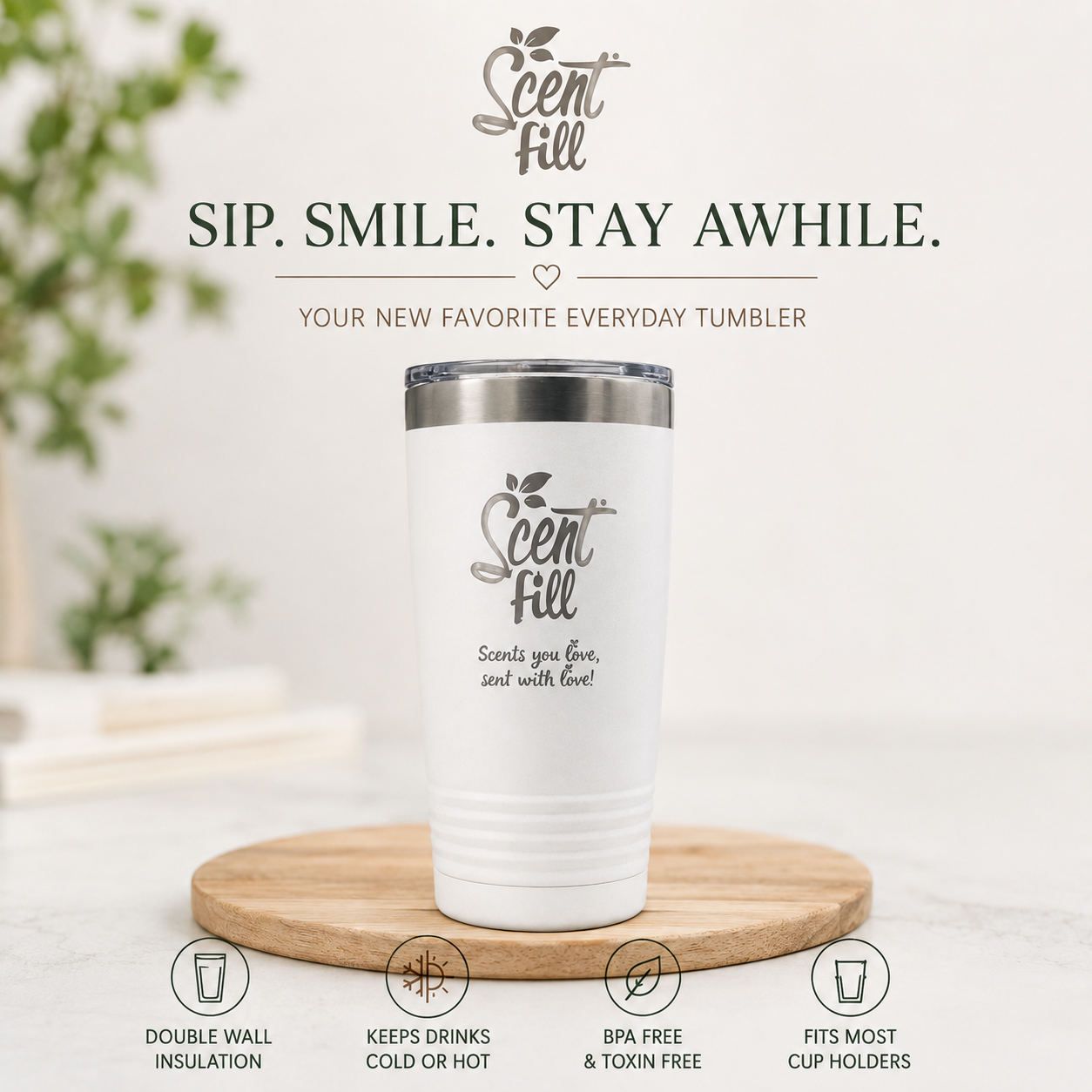 Scent Fill Personalized Stainless Steel Tumbler – 20oz